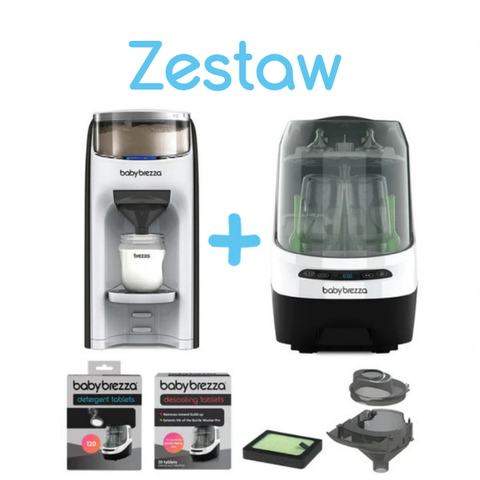 ZESTAW: Ekspres do mleka Baby Brezza Formula Pro Advanced + Bottle Washer Pro + akcesoria